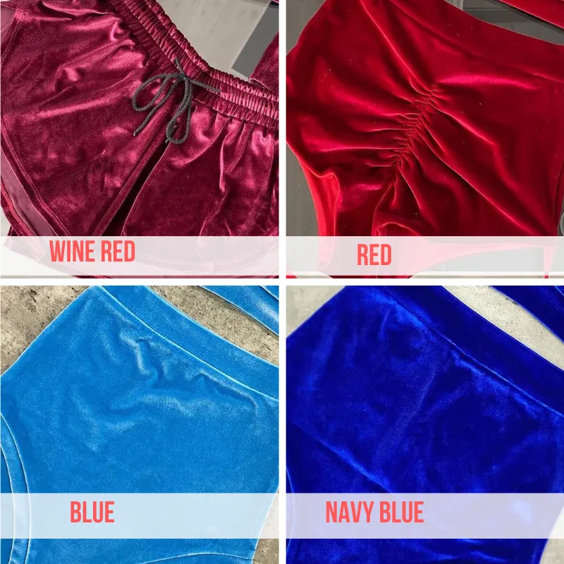 Black marble pole dance set velour