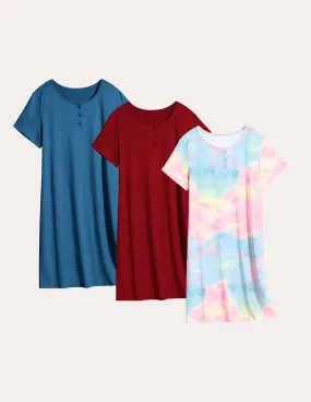 Comfy 3 Pack Short Sleeve Nightgowns (US Only)