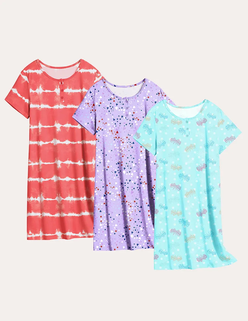 Comfy 3 Pack Short Sleeve Nightgowns (US Only)