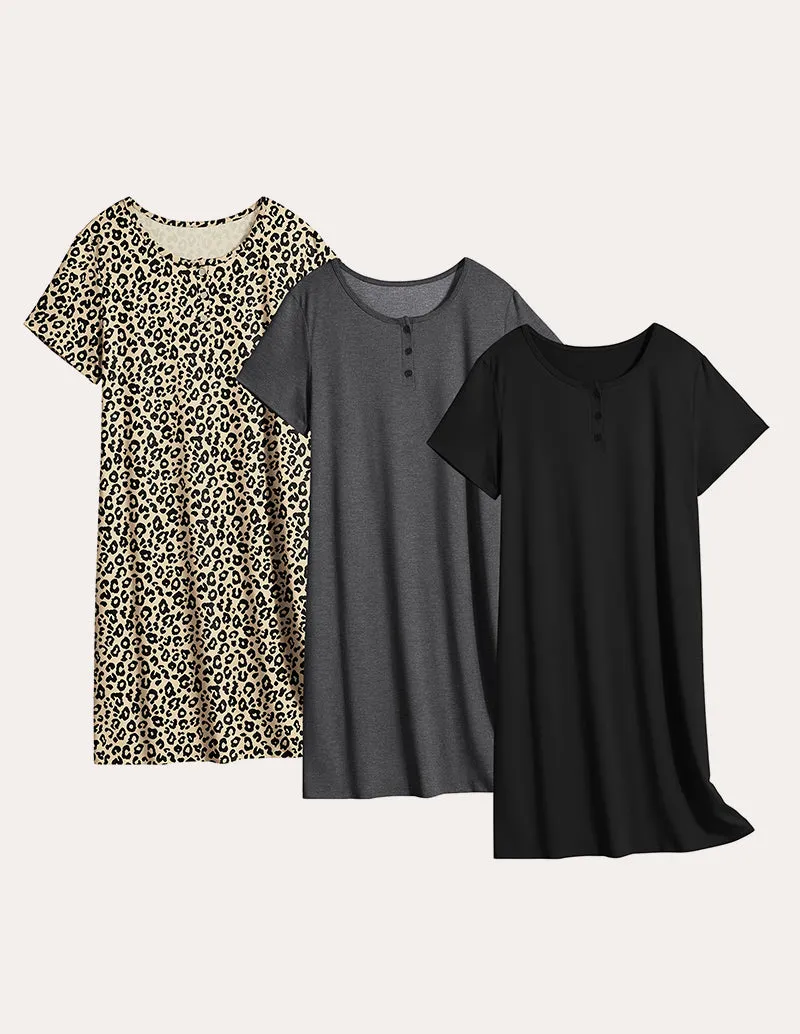 Comfy 3 Pack Short Sleeve Nightgowns (US Only)