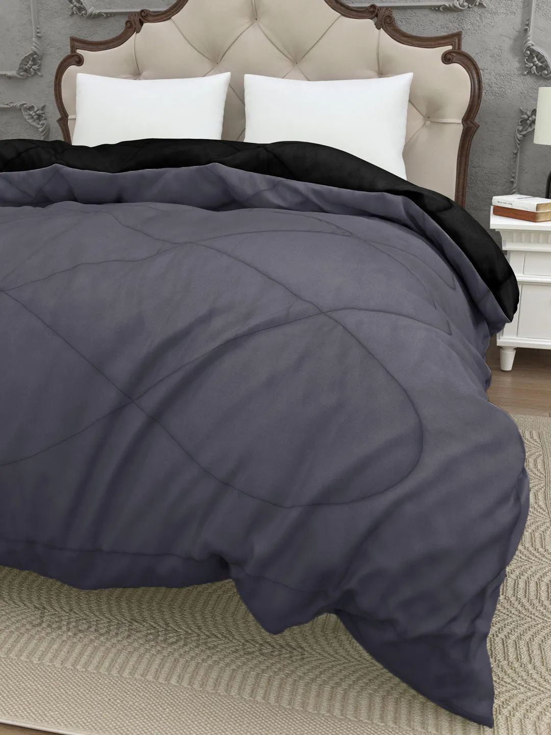 Grey-Black Double Bed Comforter
