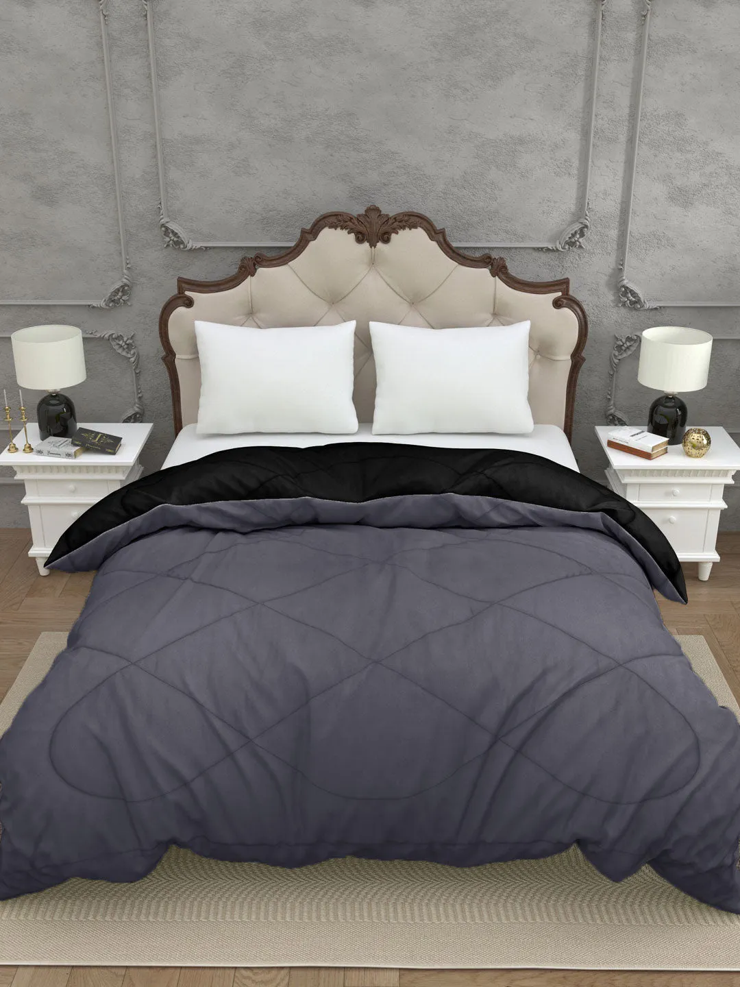 Grey-Black Double Bed Comforter