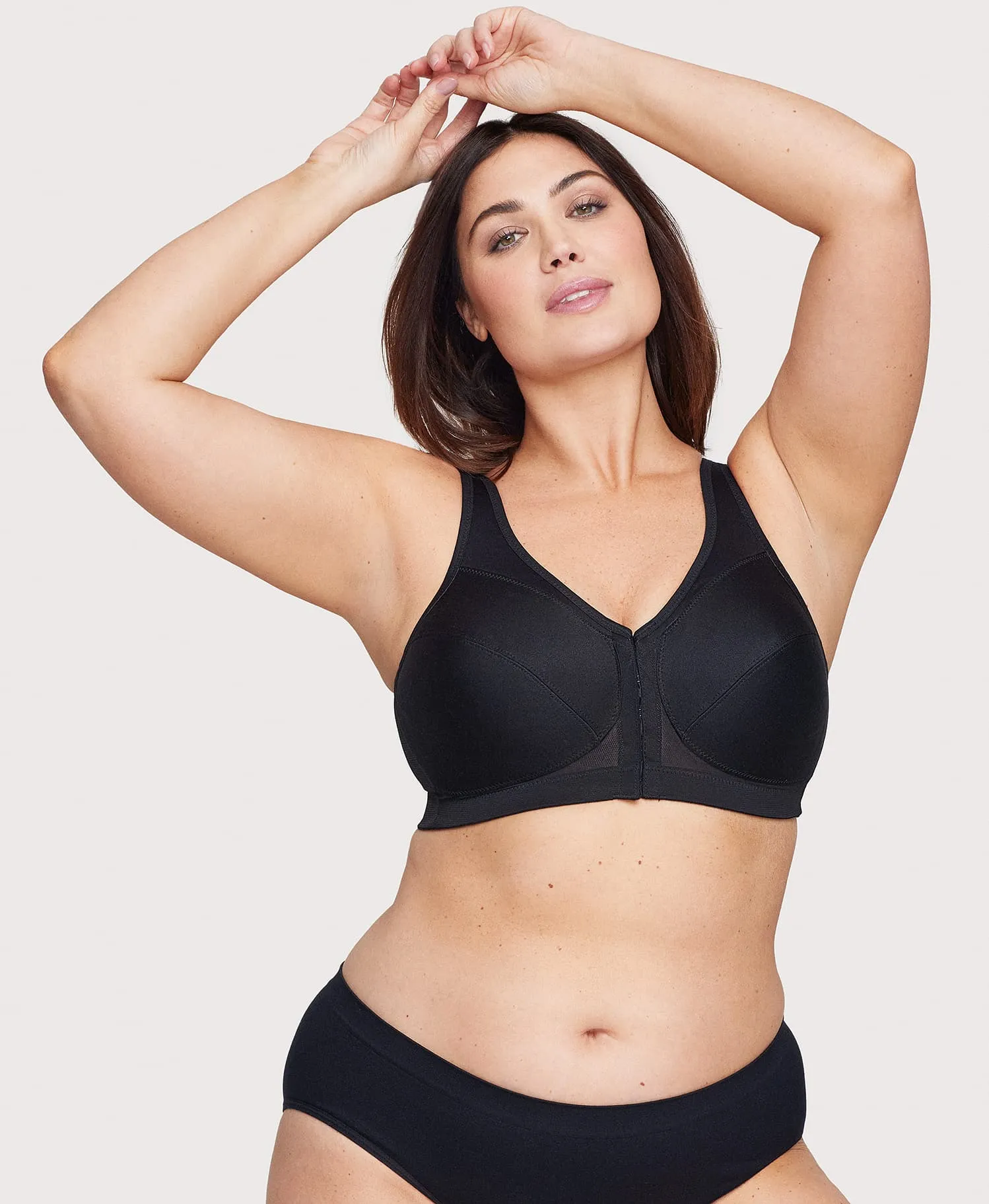 MagicLift Front-Closure Posture Back Bra Black Band | 56
