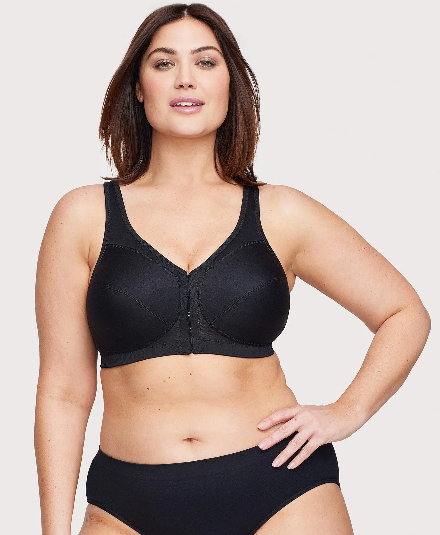 MagicLift Front-Closure Posture Back Bra Black Band | 56