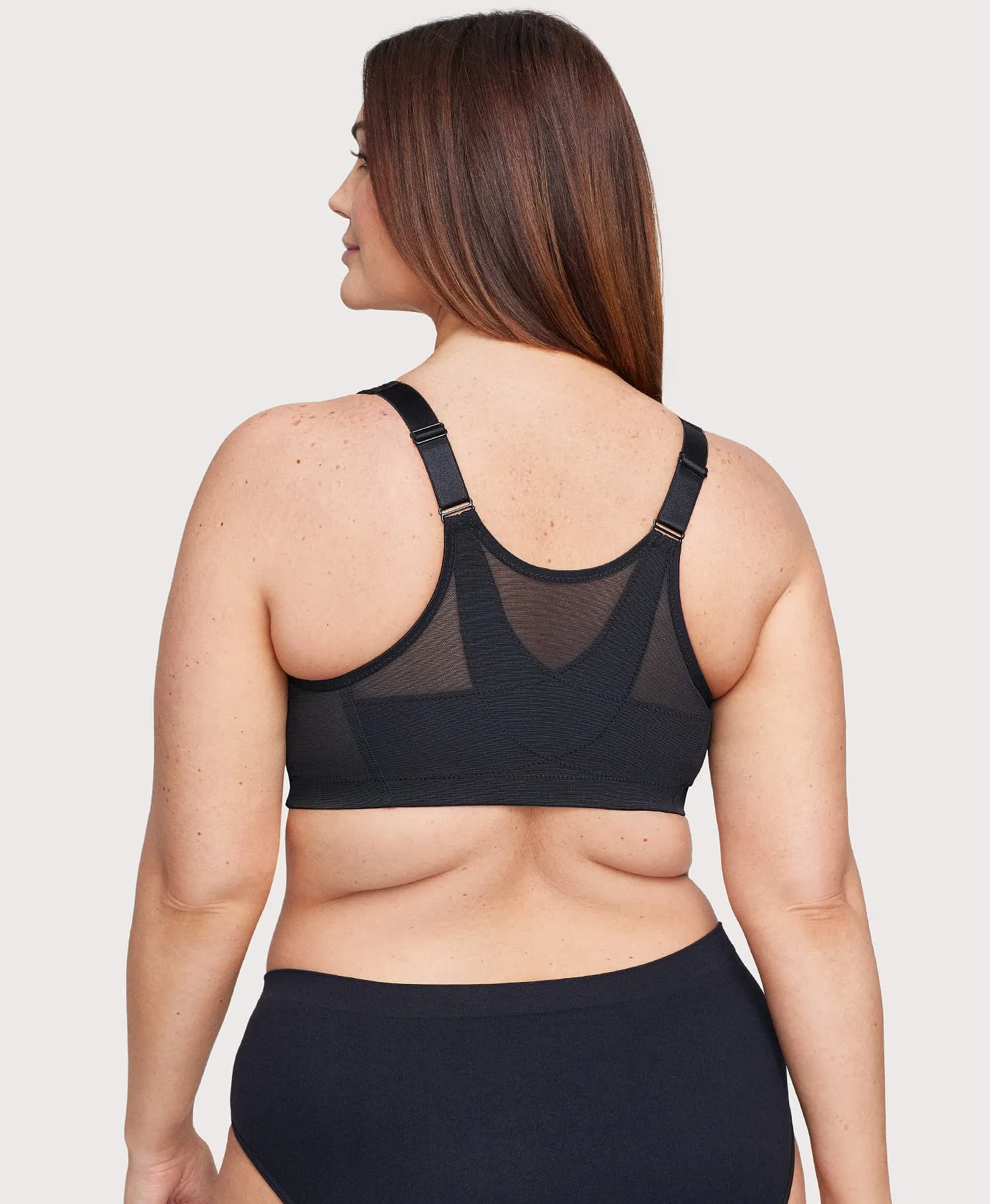 MagicLift Front-Closure Posture Back Bra Black Band | 56