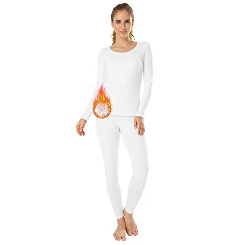MANCYFIT Thermal Underwear for Women Long Johns Set Fleece Lined Ultra Soft Scoop Neck