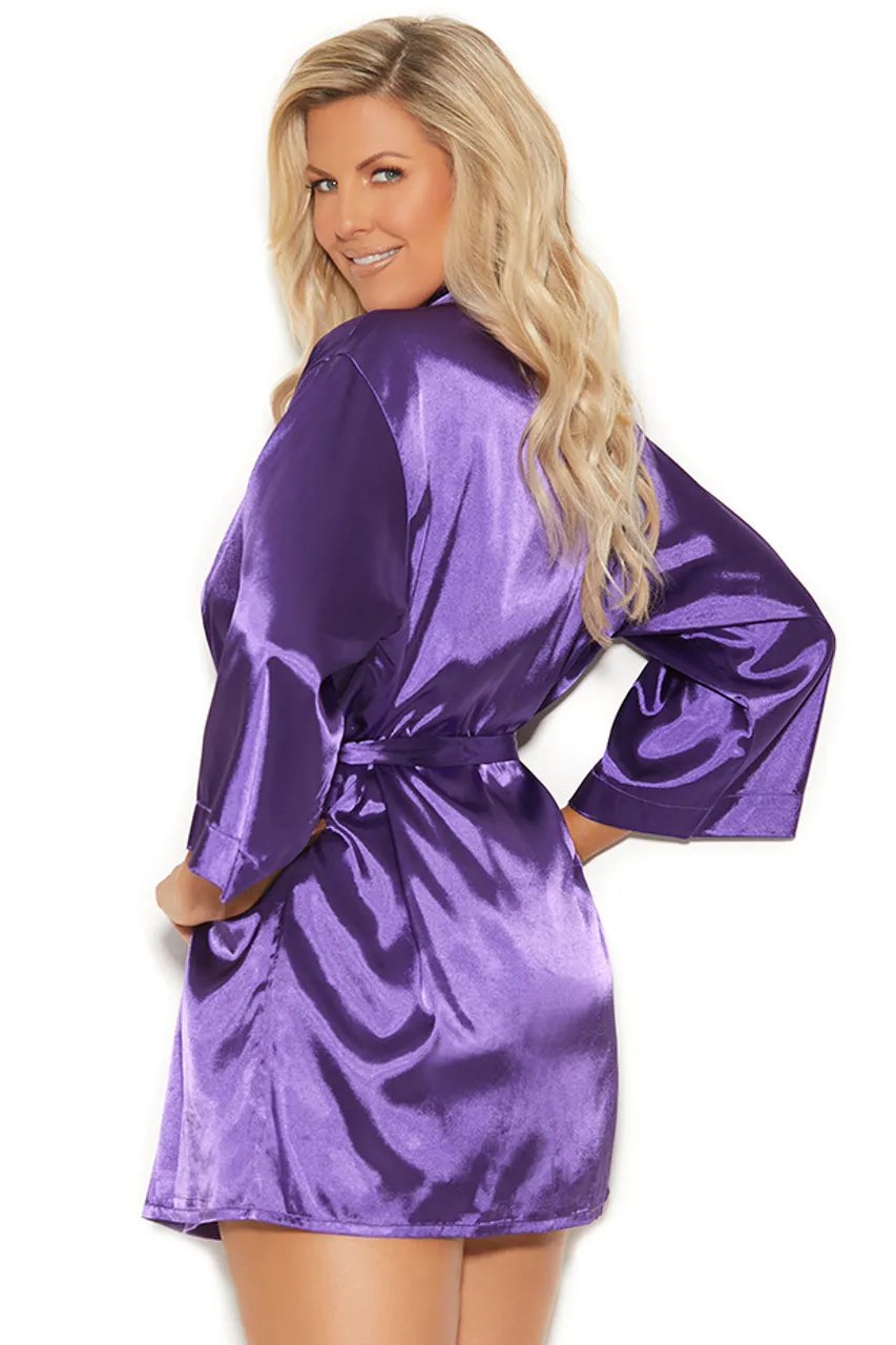 Plus Size Sexy Satin Robe