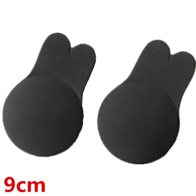Sexy Strapless Self-Adhesive Silicone Front Closure Push Up Bra With Drawstring