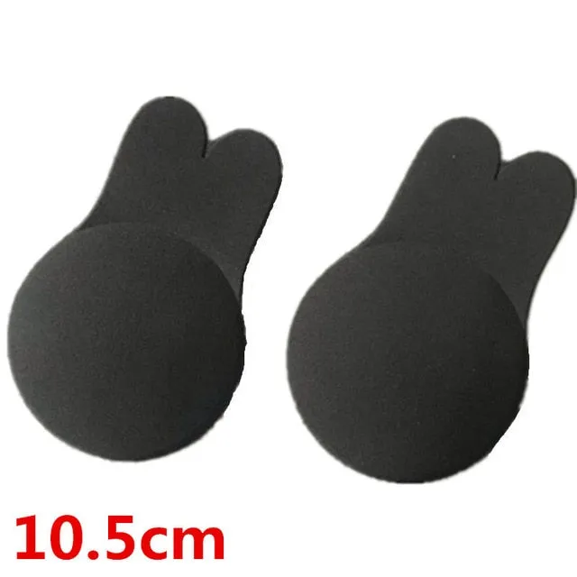 Sexy Strapless Self-Adhesive Silicone Front Closure Push Up Bra With Drawstring
