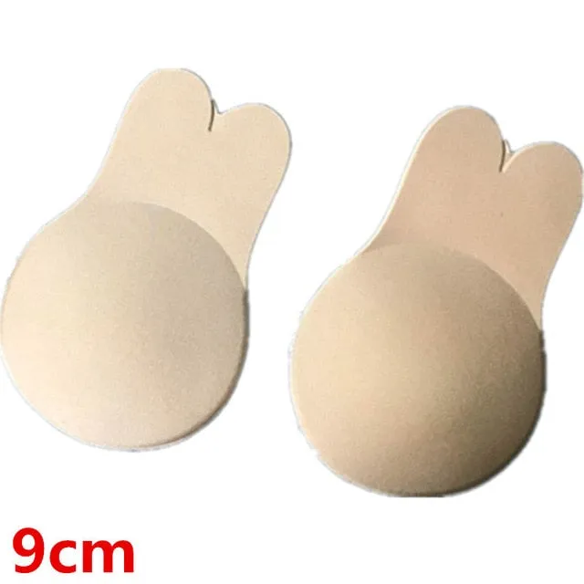 Sexy Strapless Self-Adhesive Silicone Front Closure Push Up Bra With Drawstring