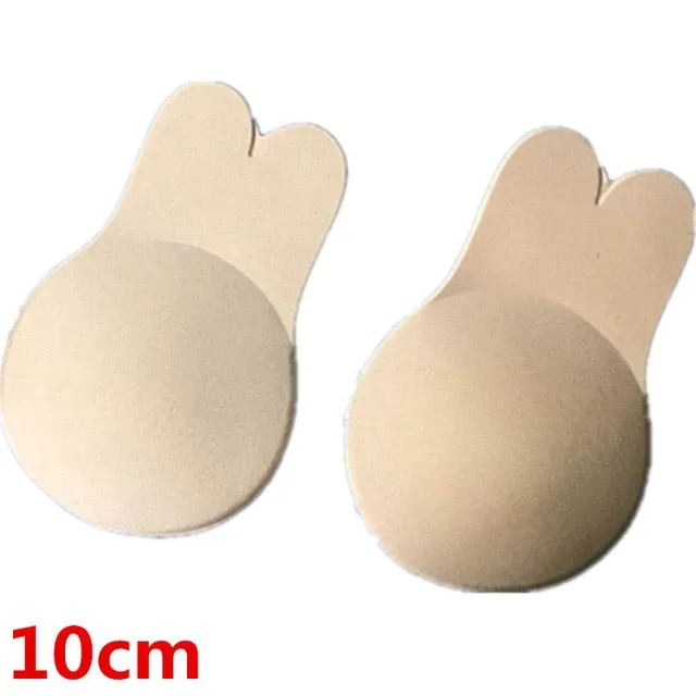 Sexy Strapless Self-Adhesive Silicone Front Closure Push Up Bra With Drawstring