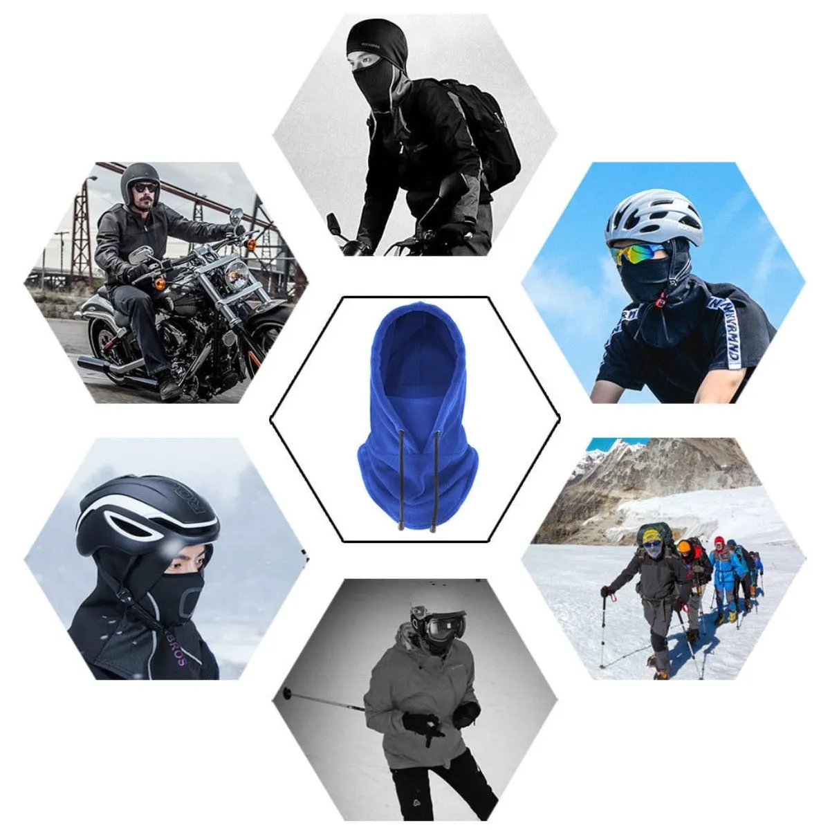 Thermal Fleece Hoodie Face Cover - Black