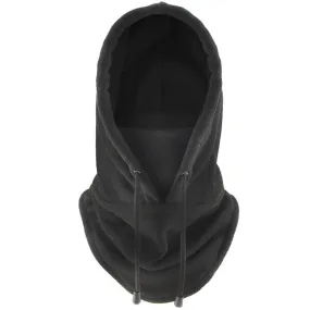 Thermal Fleece Hoodie Face Cover - Black