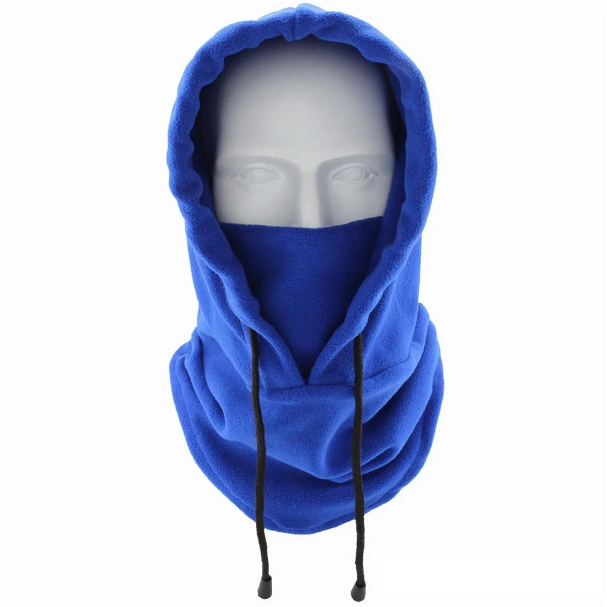 Thermal Fleece Hoodie Face Cover - Blue